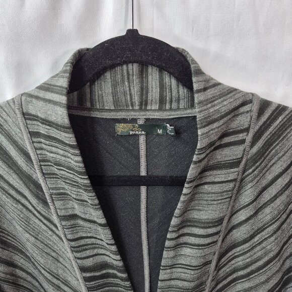 Prana Sweater Womens M Gray Wrap Cardigan Open Front Long Sleeve Casual Yoga - Picture 4 of 8